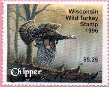 1996 WISCONSIN WILD TURKEY STAMP CALL NWTF  