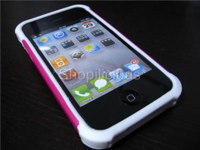   PINK WHITE BLACK 3LAYER HYBRID HARD CASE COVER Ballistic Style  