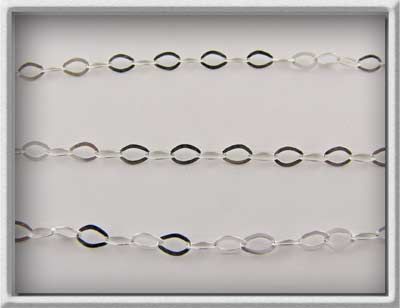 925 Sterling Silver BULK Flat OVAL CHAIN 3x4mm 3mm  