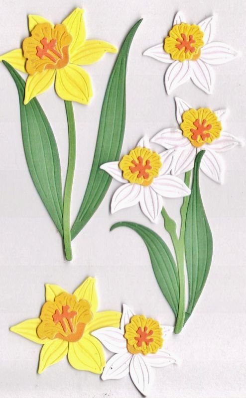 Special Moments Yellow White Spring Flower 3D Stickers  