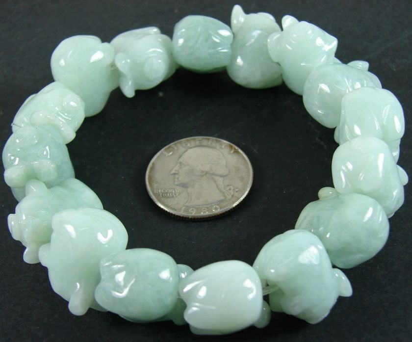 Green Natural A Jade Jadeite Lovely Piggy Bangle Bracelet B 090  
