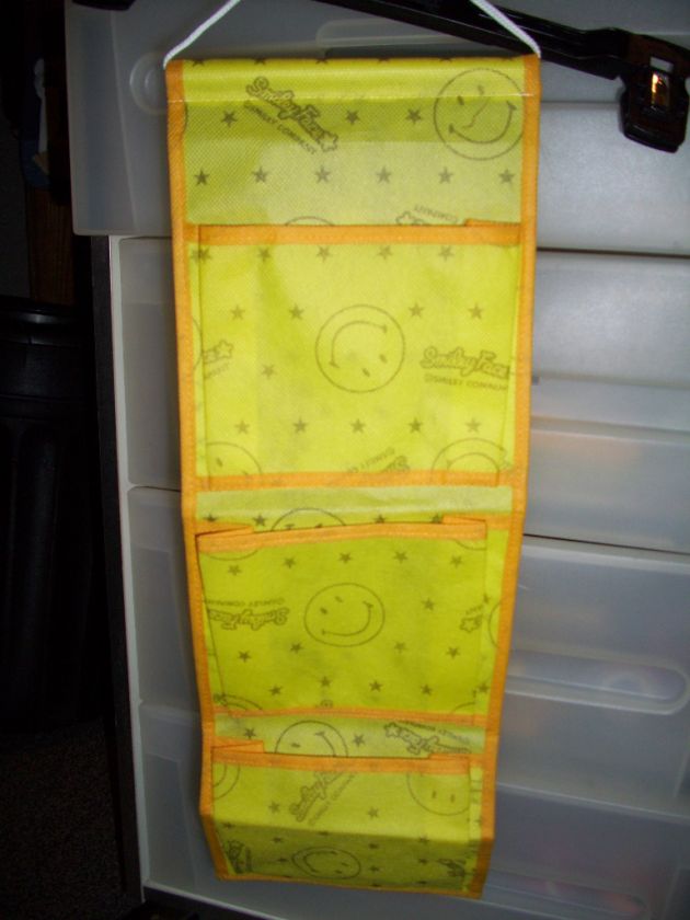 smiley face fabric WALL ORGANIZER happy smile  