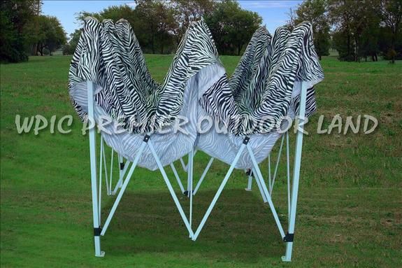 10x10 Pop Up Canopy Party Tent Gazebo Zebra Red  