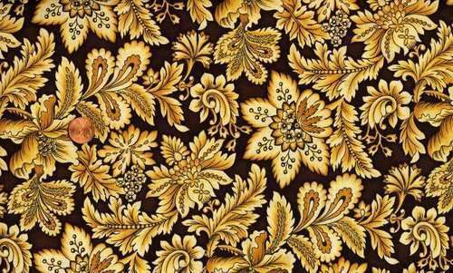 FLEURANCE JACOBEAN BROWN FLOWERS QUILT FABRIC  