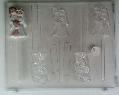 WEDDING BRIDE AND GROOM CHOCOLATE LOLLIPOP CANDY MOLD  