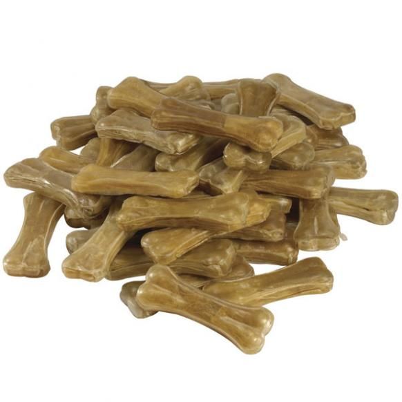 Pressed rawhide treats last five times longer than traditional rawhide