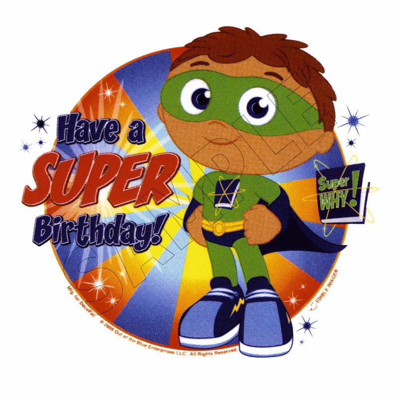 Super Why Edible Cake Topper Decoration Image  