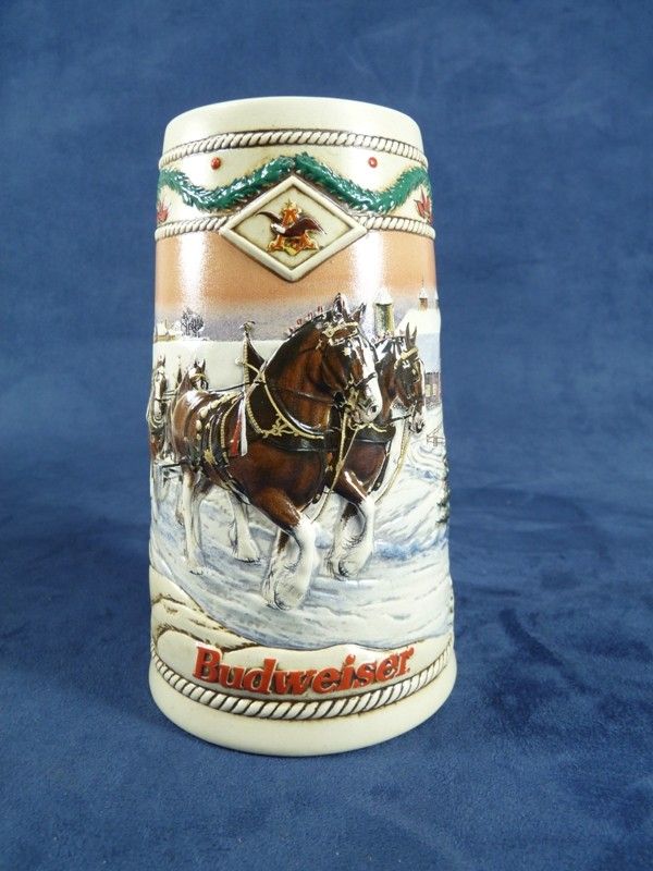 1996 Budweiser Holiday Stein American Homestead  