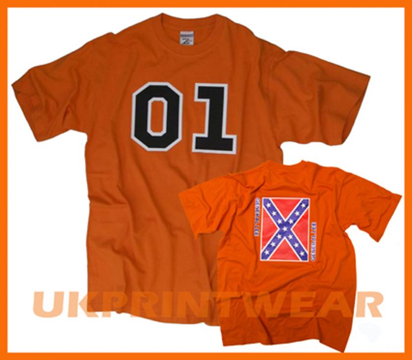 01 GENERAL LEE T SHIRT DUKES OF HAZZARD + CONFEDERATE  