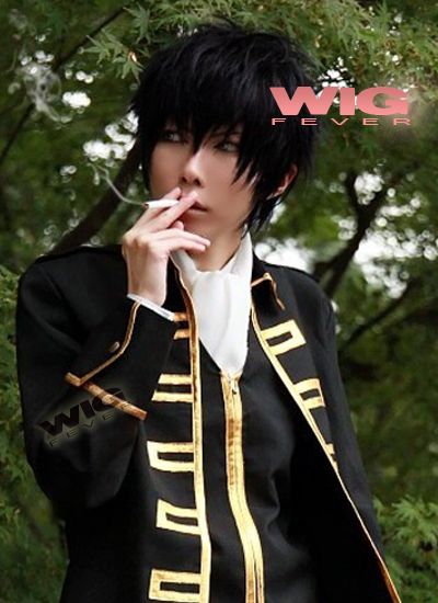 GinTama Toshiro Hijikata Short Black Cosplay Wig  