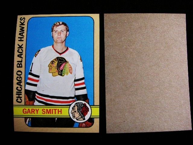 GARY SMITH CHIGAGO BLK HAWKHOCKEYBLANK BACK1972e161  