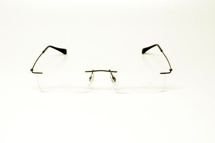   8680 1128 S.53 RX GLASSES GUNMETAL METAL RIMLESS EYEGLASSES AUTHENTIC