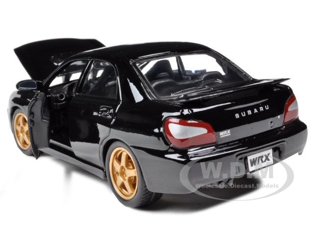 scale diecast model car of 2002 Subaru Impreza WRX Black die cast car 