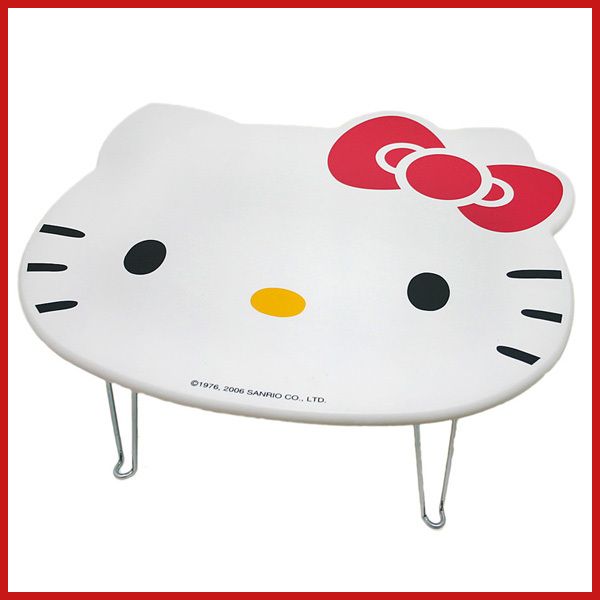 Sanrio Hello Kitty Face Folded Table   Accent /Work Play White  