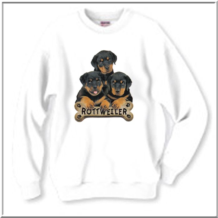 Rottweiler Puppies Dog Breed Bone SWEATSHIRT S 2X,3X,4X  