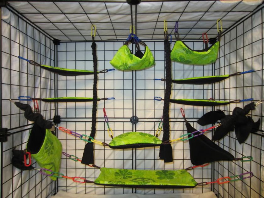 15 pc Sugar Glider Cage Set   Rat   Neon Peace  