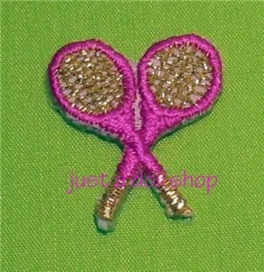 Applique, Tennis Racquet, Iron On, 3 pieces doll size  