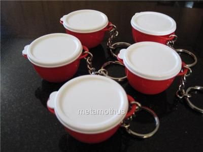 Tupperware Mega Thatsa Bowl Keychain Red Lot 5 NEW  