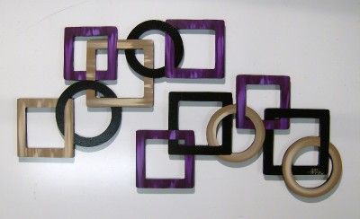 Luxurious Plum Passion Geomoetric Square Wall Sculpture  