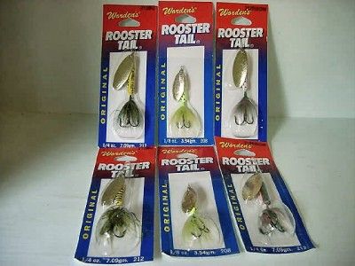 New 6 Assorted Rooster Tails Wordens Spinnerbait Lot B  