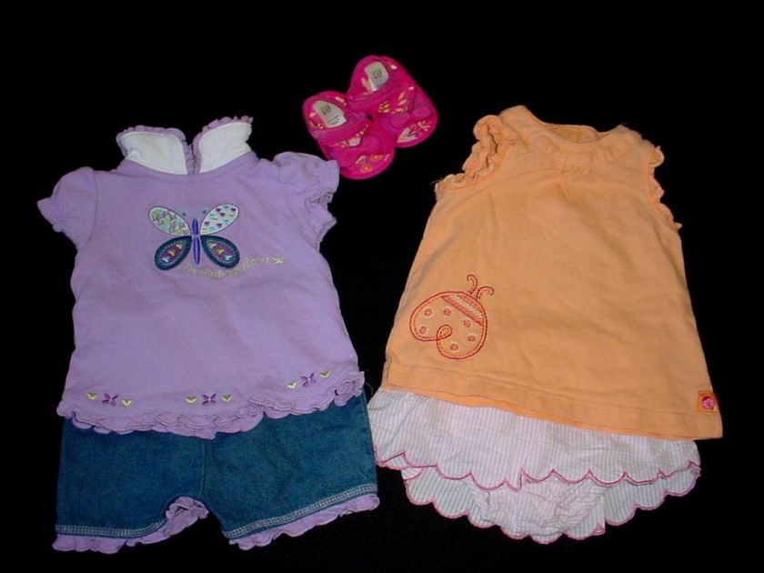 59pcs USED BABY GIRL LOT NEWBORN 0 3 3 6 MONTHS SUMMER CLOTHES LOT 