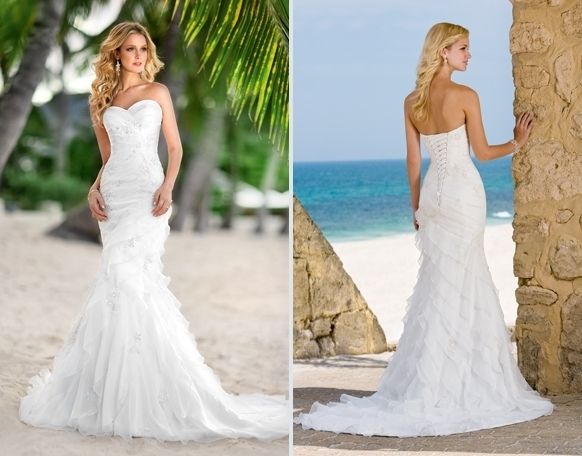   beach strapless sexy wedding brial dress/gown 4 6 8 10 12  16  