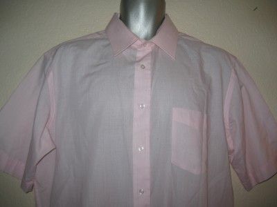 Mens Vintage LANVIN Paris Pink Short Sleeve Shirt L  