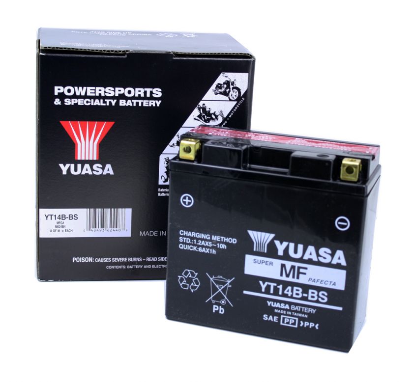   yt14b bs yuasa part yuam624b4 voltage 12 capacity 12 dimensions 6 x