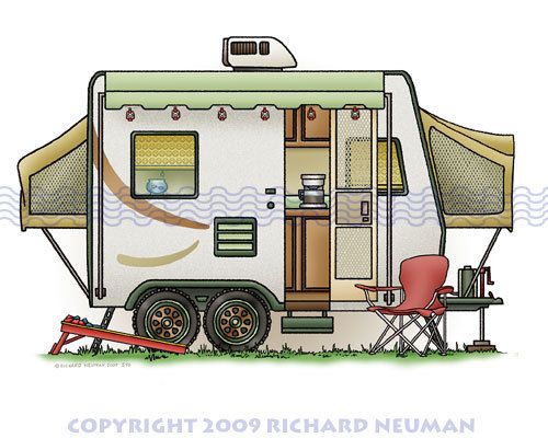 540 Expandable Hybred Camper RV Print Wall Decor Art  