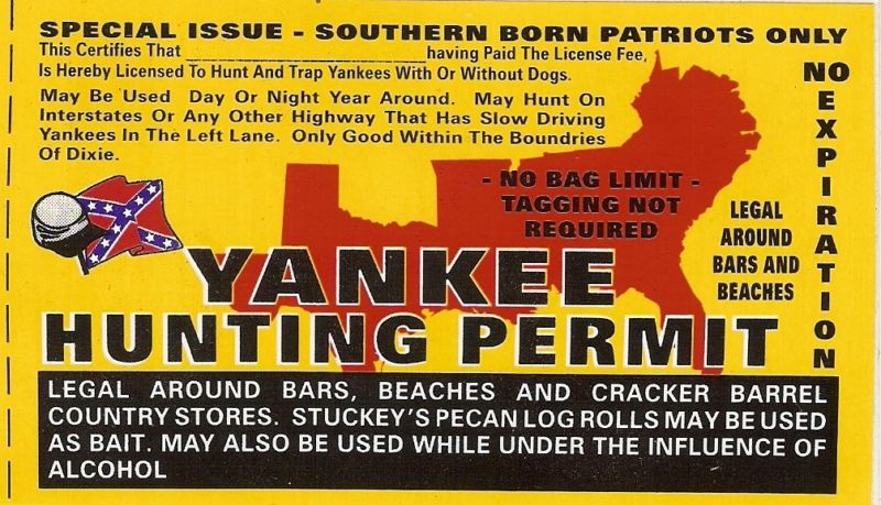 YANKEE Hunting Permit Sticker Decal  