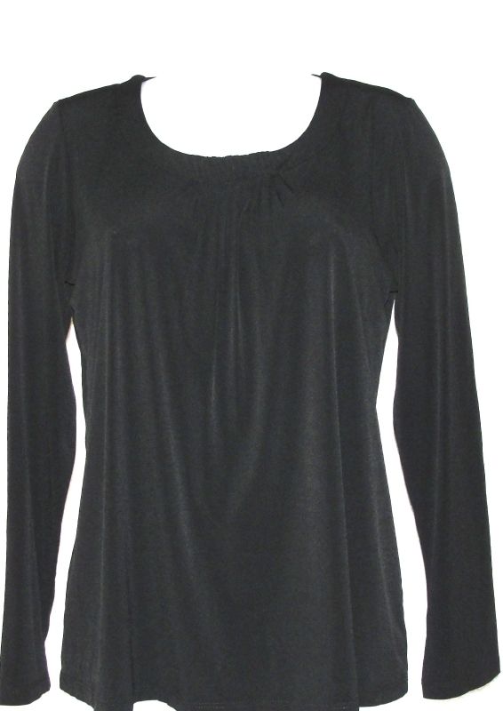 NEW SusanGraver LiquidKnit Top w/Shirred Neck Detail XS  