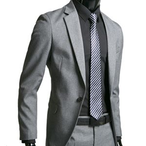 Mens Premium Slim Fit Dress Suit GREY (SZ 32/37R) 04  