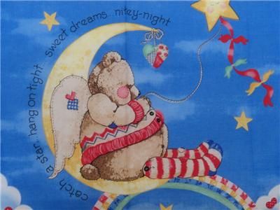 New Teddy Bear Fabric Panel Baby Nursery Star  