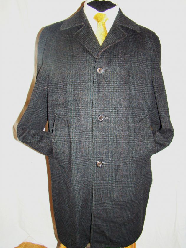 Vintage DUNN  CROMBIE WOVEN CHECK GENTLEMANS COAT UK 40 EU 50  