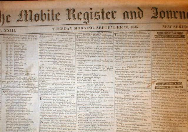   ALABAMA newspaper w headline ad US EMIGRATION to REPUBLIC of TEXAS