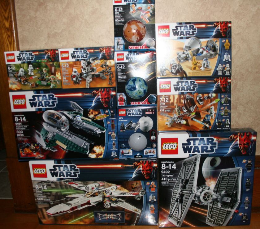 LEGO 10 Star Wars Set Lot 9488 9489 9490 9491 9674 9675 9676 9492 9493 