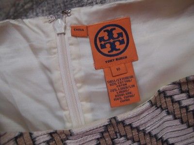 TORY BURCH Cotton/Linen Beautiful Superb Classic Diamond Woven Dress 