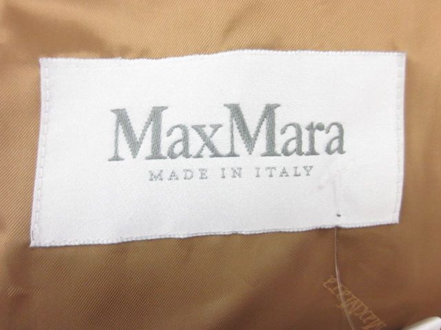 MAX MARA Tan Camel Hair Fur Trim Roll Collar Long Belted Coat Jacket 