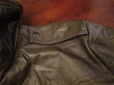   USA Cool Bomber Sherpa Lined Leather Aviator Jacket Sz 42 L  