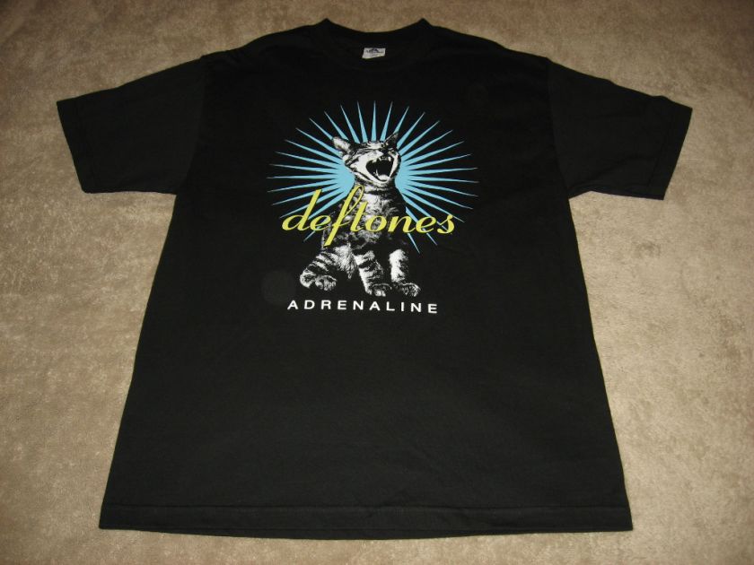 Deftones Adrenaline Cat M, L, XL Black T Shirt  