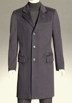 YVES SAINT LAURENT charcoal 48 Cashmere blend Single Breasted coat NWT 