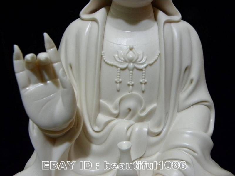 Chinese White Porcelain statue sitting Kwan yin  