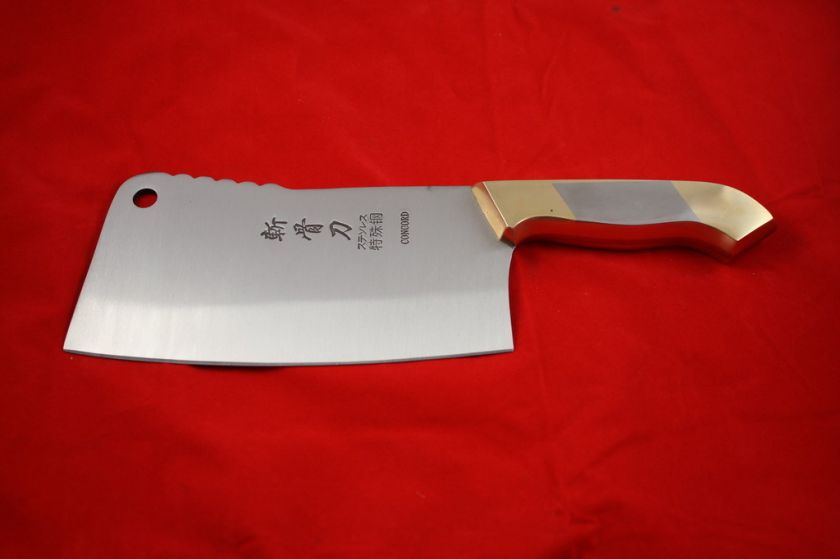 Heavy 8 Full Stainless Steel Brass Cleaver Chef Knife  