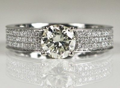   White Gold 2.01ctw G SI1 Ideal Cut Diamond Engagement Ring 4.6g  