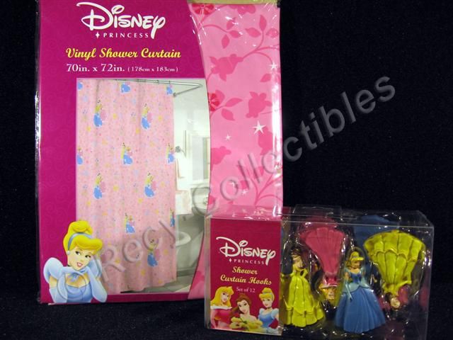 Shower Curtain and 12 Hook Set Featuring Disney Princesses 