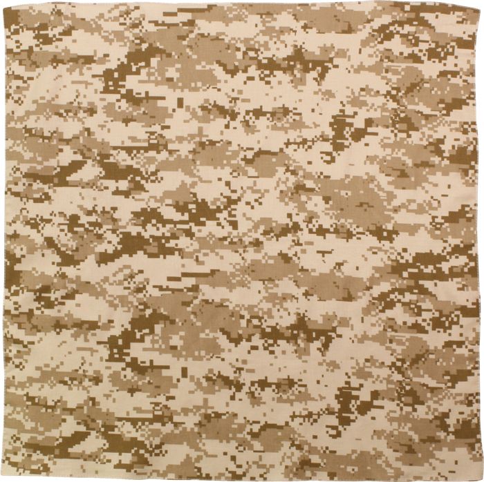 Digital Desert Camo Military Cotton Bandana 22 x 22  