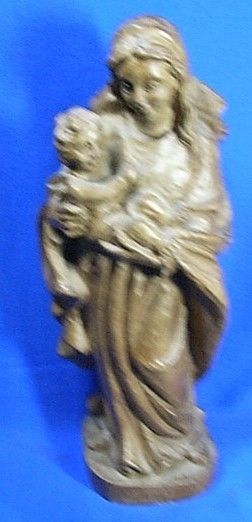Vintage German Wood Hand Carved Madonna Virgin Mary #4  