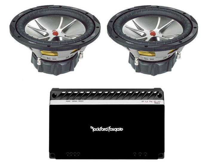 KICKER CVR12 12 Subs+ ROCKFORD FOSGATE P500 2 Amp  