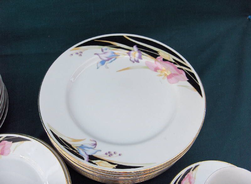 47 Pc Set Seizan Fine China of Japan,Iris,#7450  