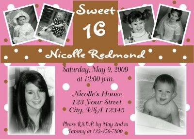 12 Sweet Sixteen 16 Invitations photo Quinceanera  